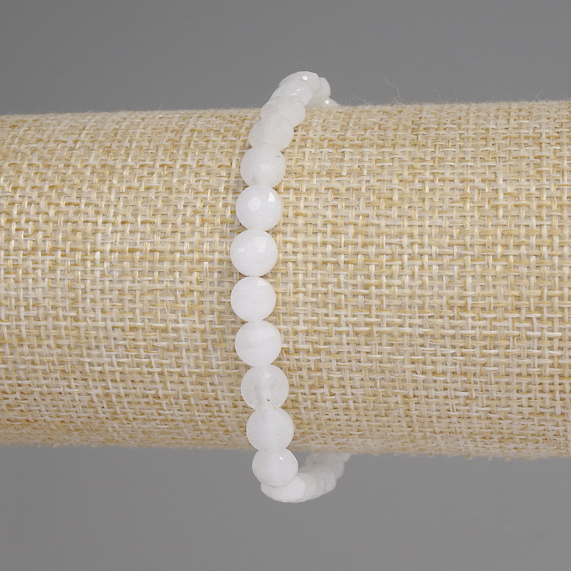 Brățară din cristal de munte, monede facetate 6 mm, lungime 18 cm, cu elastic
