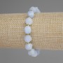 Brățară din acvamarin facetat, rombi, diametru 10x9 mm, mărgele 3 mm, lungime 18 cm, elastică