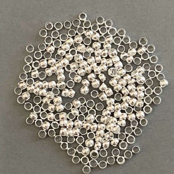 Crimpuri de fixare «zahipi», diametru 3 mm, culoare metalică «argintiu», ambalaj de 300 g