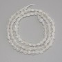 Mărgele din cristal de munte, tăiate ca monede, diametrul 4 mm, lungime 39 cm, pe șnur