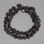 Mărgele din granat, tăiate în fațete, diametrul 9-12×8-10 mm, lungime 39 cm, pe șnur