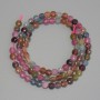 Mărgele de turmalin, formă de monedă facetată, diametrul 4–5 mm, lungime 38 cm, pe șnur
