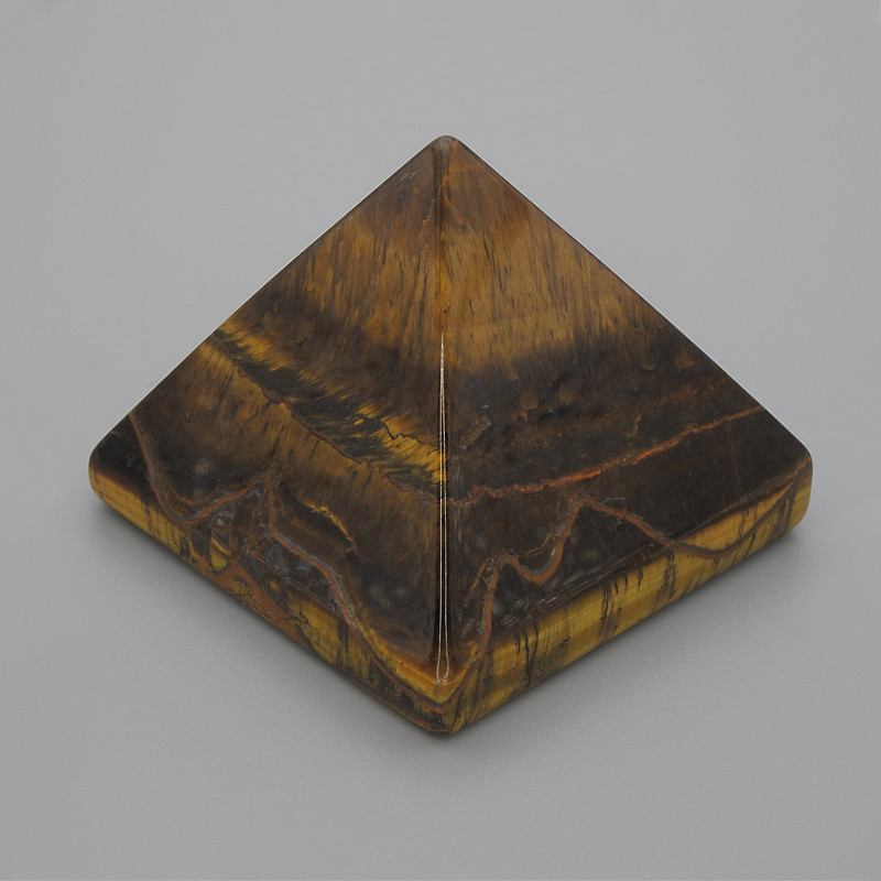 Piramidă din piatră naturală ochi de tigru, lungime 38×38 mm ±, lățime 33 mm ±