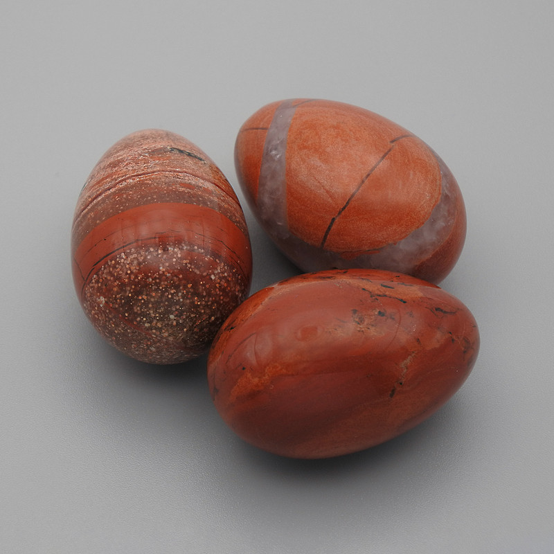 Ouă suvenir din piatră naturală Jasper roșu, diametrul 30×20 mm