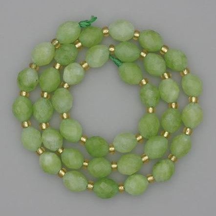 Mărgele din piatră naturală Chrysolit Olivin, boabe tăiate, diametru 9,5×7,5 mm, mărgele de 3 mm, lungime 35 cm.