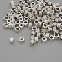 Furnitură, mărgea insertie, culoare metalică argintiu, diametrul 4x2,5 mm, gaură de 2 mm, ambalaj de 20 g (~128 buc.)