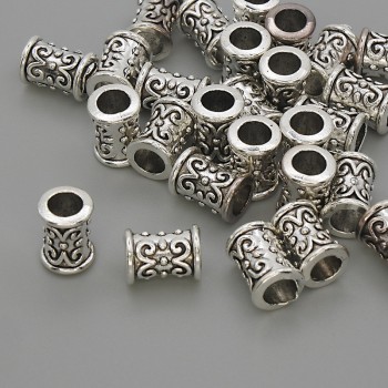 Inserție pentru mărgele, culoare metalică argintie, diametrul 9x6 mm, gaură de 4,5 mm, ambalaj 20 g (~27 buc.)