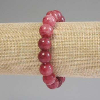 Brățară cu turmalin, mărgele netede de 12 mm, lungime 18 cm, pe elastic