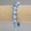 Reducere! Brățară cu acvamarin, mărgele netede, diametrul de 12 mm, lungimea de 18 cm, pe elastic