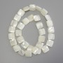 Mărgele din sidef, formă pătrată, diametrul 12x12 mm, lungime 40 cm, pe fir