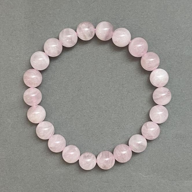 Brățară din cuarț roz Madagascar, mărgele cu diametrul de 8,5 mm, lungime 18 cm, pe elastic