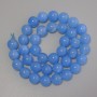 Mărgele din acvamarin, bile netede, diametrul de aproximativ 10 mm, pe fir, lungimea 38 cm+