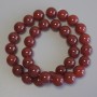 Mărgele carneol – bilă netedă, diametrul de 12 mm ±, pe fir, lungime 39 cm+