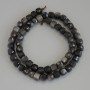 Mărgele din obsidian argintiu, cub facetat, diametrul 7×7 mm, pe șnur, lungime 40 cm+
