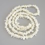 Mărgele din sidef zdrobit, diametrul 7–12,5×3–5 mm ±, pe fir, lungime 78 cm+