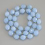 Mărgele din acvamarin, facetate, diametrul aproximativ 10×8 mm, cu mărgele de 3 mm, pe șnur, lungime 38 cm