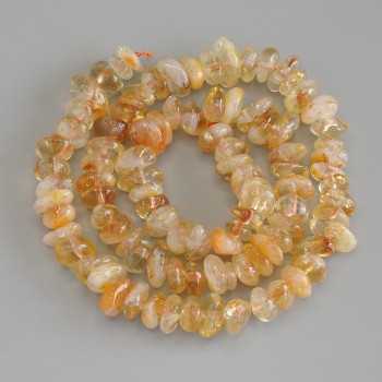 Mărgele din citrin, fațetate, diametru 8-10x4-5 mm, pe șnur, lungime 41 cm+