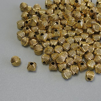 Inserție pentru mărgele, culoare metalică aurie, diametru 4×3,5 mm, gaură Ø ~1,5 mm, ambalaj 20 g (~130 buc.)