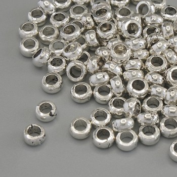 Inserție pentru mărgele, culoare argintie, diametru 5×3 mm, gaură de aproximativ 3 mm, ambalare 20 g (~100 buc.)