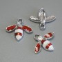 Pandantiv insectă, email argintiu, din metal, diametrul 15×16,5 mm, +/- 5 mm, pachet de 3 bucăți