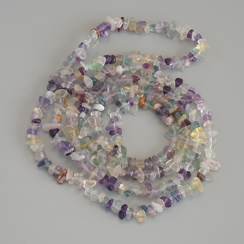 Mărgele din fluorit, granule, diametru 5×3 mm, lungime 78 cm, pe fir