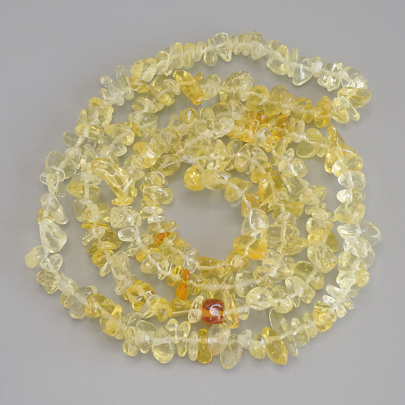 Mărgele de citrin mărunțite, diametrul 6-11×2-4 mm, 5 mm +/-, lungime 80 cm +/- pe fir