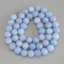 Mărgele de acvamarin, sferice, netede, diametrul 10,5 mm, lungime 38 cm, pe șnur