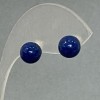 Cercei stud din lazurit presat, metal placat cu argint, 8 mm