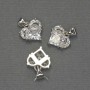 Pandantiv Inimă cu strasuri albe, metal argintiu, diametrul 10×12 mm, lungime 17 mm ±