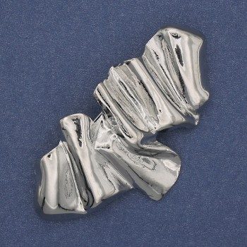 Broșă Accent, metal argintiu 65×36 mm+