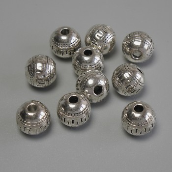 Inserție margelă argintiu strălucitor, culoare metalică argintie, diametru 8 mm, gaură de aproximativ 2–3 mm, ambalaj 20 g (~10 buc.)