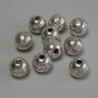 Inserție margelă argintiu strălucitor, culoare metalică argintie, diametru 8 mm, gaură de aproximativ 2–3 mm, ambalaj 20 g (~10 buc.)