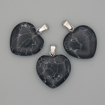 Pandantiv Inimă din agat 20×20×25 mm+