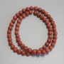 Mărgele din jasper roșu, sferice netede, diametru 6 mm ±, pe fir de nylon, lungime 37 cm ±