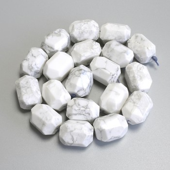 Mărgele Kaholong multifacetate, diametrul 18–21×14–16 mm ± pe șnur, lungime 38 cm+