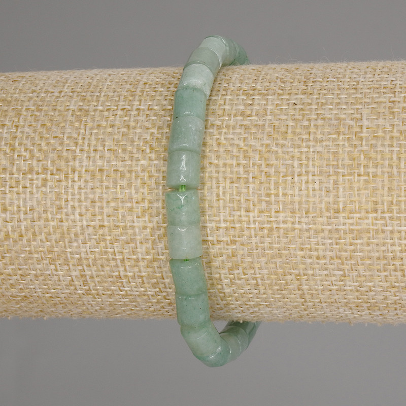 Brățară din nefrit cilindric, diametrul 6×6 mm, lungimea 18 cm, pe elastic