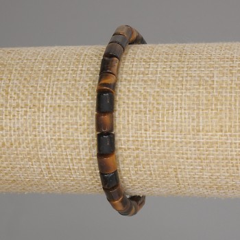 Brățară din ochi de tigru cilindrică, diametrul 6x6 mm, lungime 18 cm, elastică