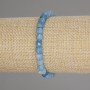 Brățară din acvamarin facetat, cub de 5×5 mm, lungime 18 cm, extensibilă