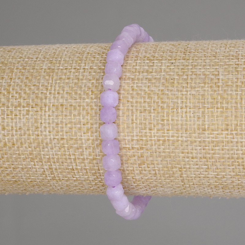 Brățară din ametist lavandă, cuburi fațetate, diametrul 5×5 mm, lungime 18 cm, extensibilă