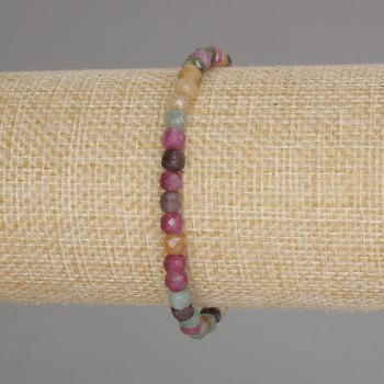 Brățară cu turmalină, cuburi tăiate, diametru aproximativ 4x4 mm, lungime aproximativă de 18 cm, bandă elastică