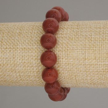 Brățară din carneol, bile netede, diametrul 12 mm, lungimea 18 cm, pe elastic