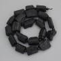 Mărgele Turmalin Sherl neprelucrate, diametrul 15-18×10-12 mm, mărgele 4-5 mm, pe șnur, lungime 41 cm