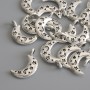 Pandantiv Lună, culoare argintiu, diametru 19×10 mm, ambalaj 18 buc