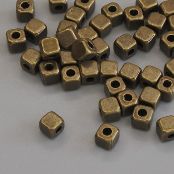 Inserții pentru mărgele, culoare bronz, diametru 4×4 mm, gaură de 2 mm, ambalaj 42 buc