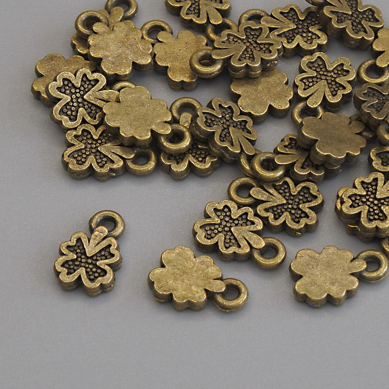 Pandantiv trifoi bronz, diametru 10x6 mm, ambalare 26 bucăți