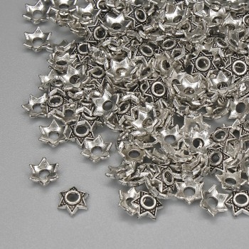 Capace pentru mărgele, culoare metalică argintie, diametru 5,5×1 mm, gaură 1,9 mm, ambalaj 20 g (~177 buc.)
