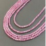 Mărgele din cristal ceh roz pal cu acoperire «benzină», pe șnur, cuburi tăiate, diametrul 4x4 mm, lungime 38 cm