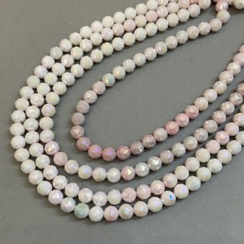 Mărgele din cristal ceh multicolor pe șnur, bile tăiate, diametrul 8 mm, lungime 39 cm