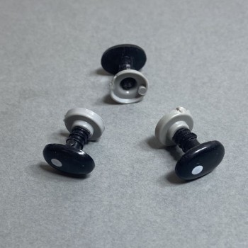 Ochi pentru jucării negri, ovale, 13×10 mm, ambalaj de 50 perechi