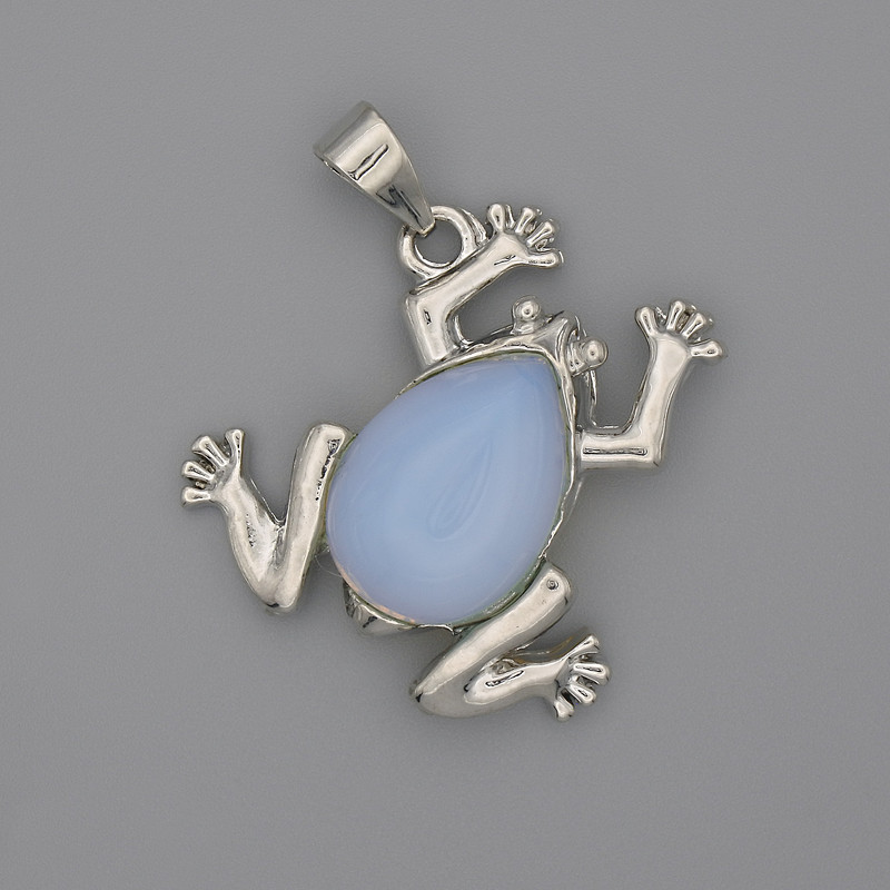 Pandantiv broasca din piatră lunară, 29x28 mm, lungime 37 mm